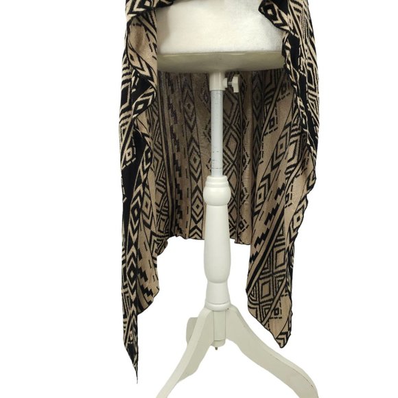 Blu Pepper Duster Cardigan Women M Southwestern Open Front Sleeveless Aztec Boho - Picture 9 of 16